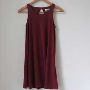 Maroon T-shirt Dress